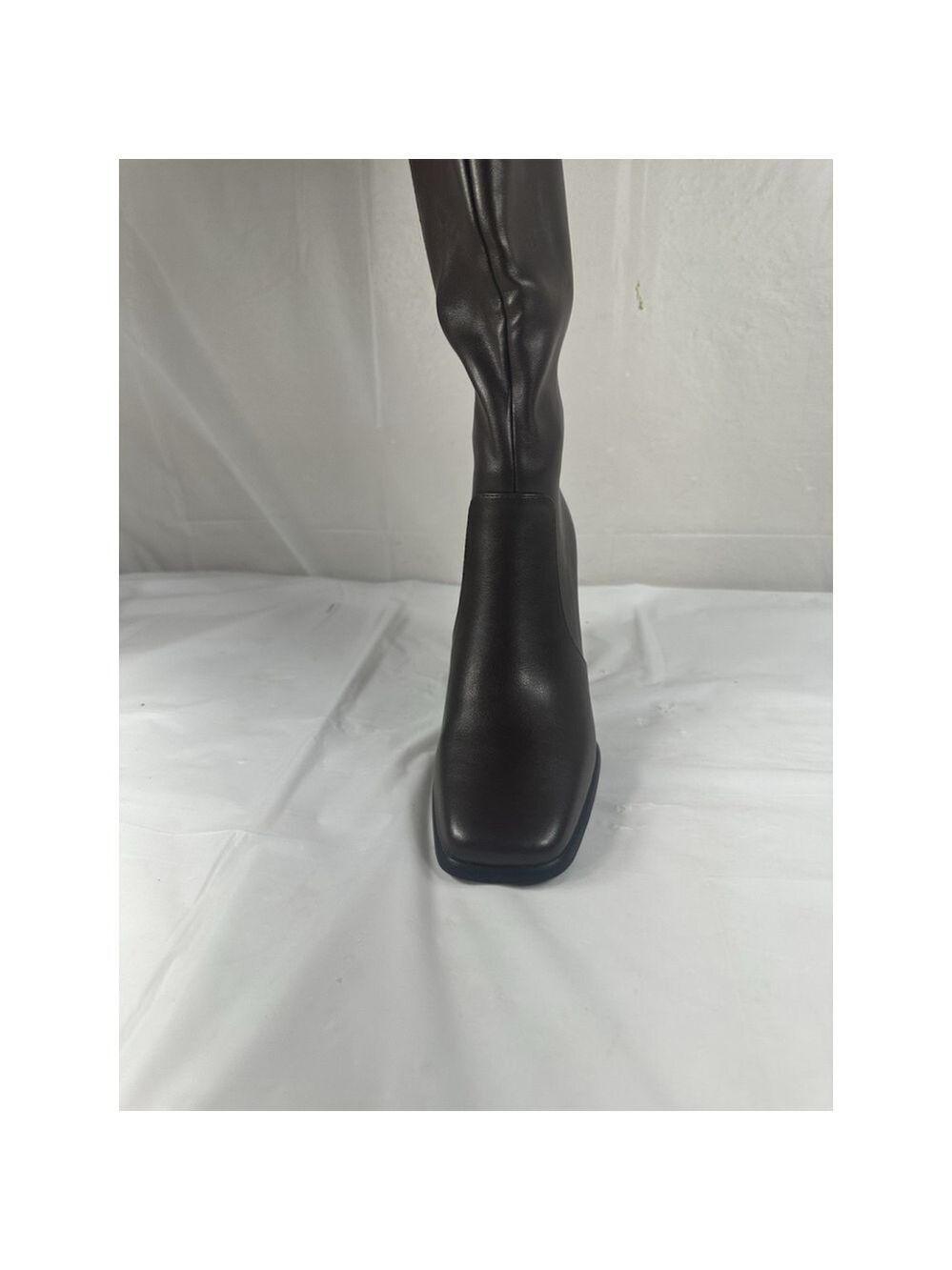 Modatope Knee High Boots Chunky Heel Square Toe Brown Size 6.5 New - Picture 6 of 16